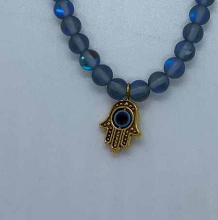 Evil Eye Bracelets ~ ACRYLIC ~ with GOLD CHARM