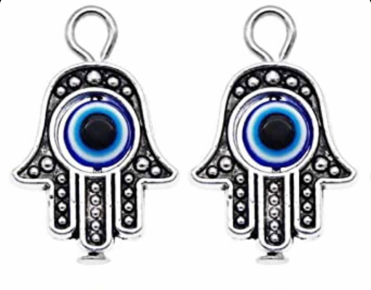 Evil Eye Bracelets ~ ACRYLIC ~ with SILVER CHARM