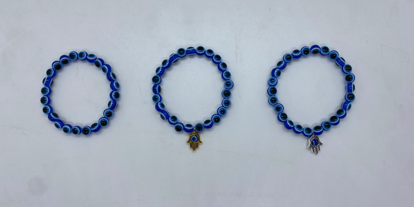 Evil Eye Bracelets ~ RESIN ~ w/ GOLD CHARM